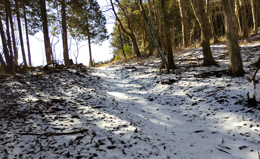 茶臼山高原道路積雪